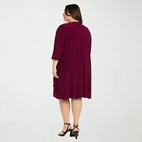 R & M Richards Womens Jacket Dress Plus