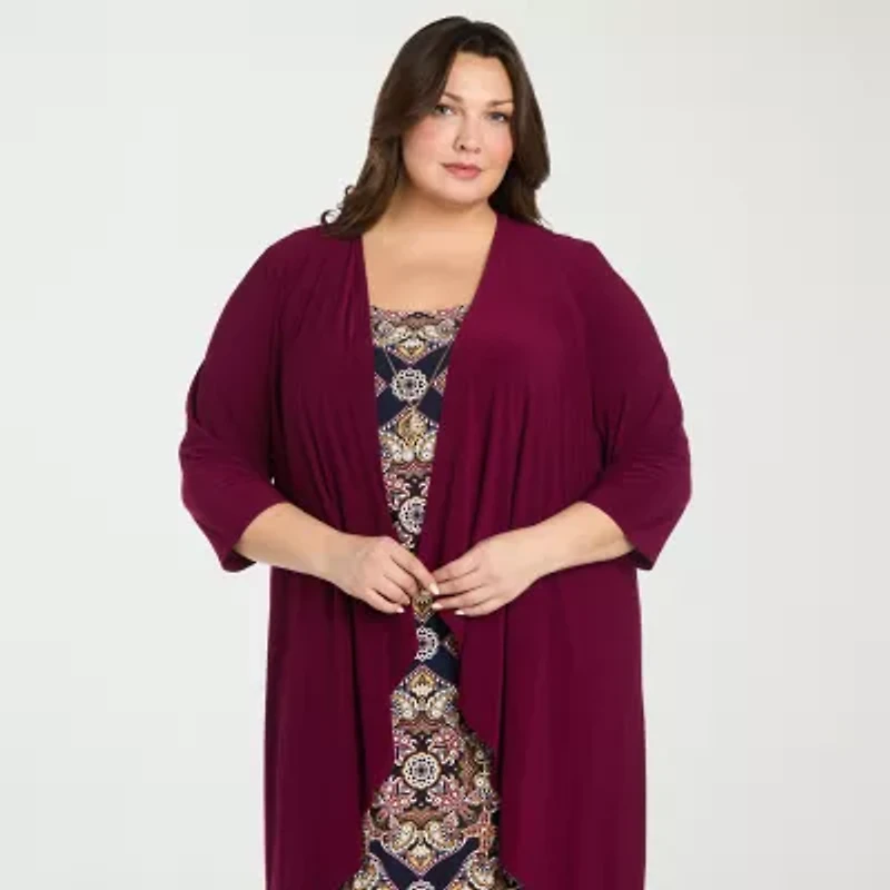 R & M Richards Womens Jacket Dress Plus