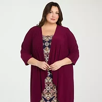 R & M Richards Womens Jacket Dress Plus