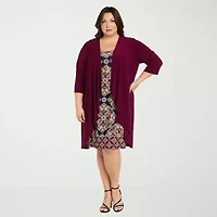 R & M Richards Womens Jacket Dress Plus