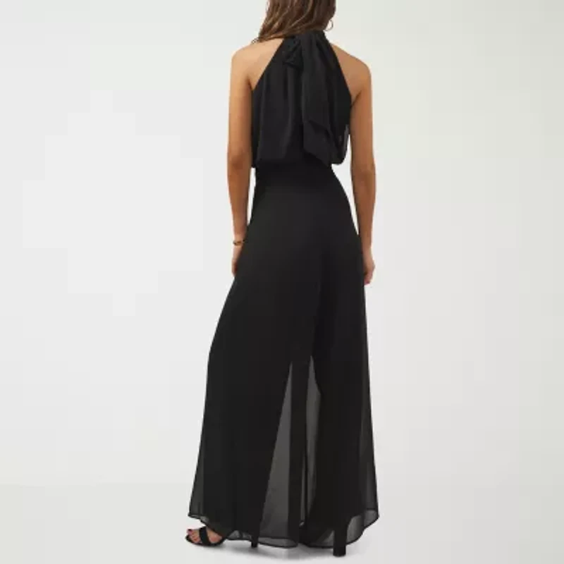 MSK Womens Halter Neck Sleeveless Jumpsuit