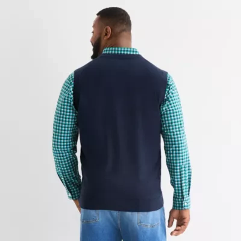 St. John's Bay Fine Gauge Mens V Neck Big and Tall Sweater Vest