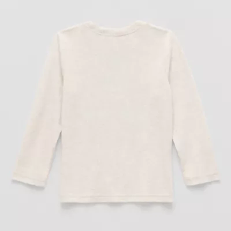 Okie Dokie Toddler & Little Boys Crew Neck Long Sleeve Regular Fit Graphic T-Shirt