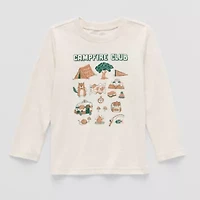 Okie Dokie Toddler & Little Boys Crew Neck Long Sleeve Regular Fit Graphic T-Shirt