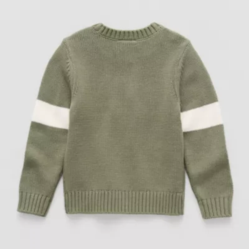 Okie Dokie Toddler & Little Boys Crew Neck Long Sleeve Pullover Sweater