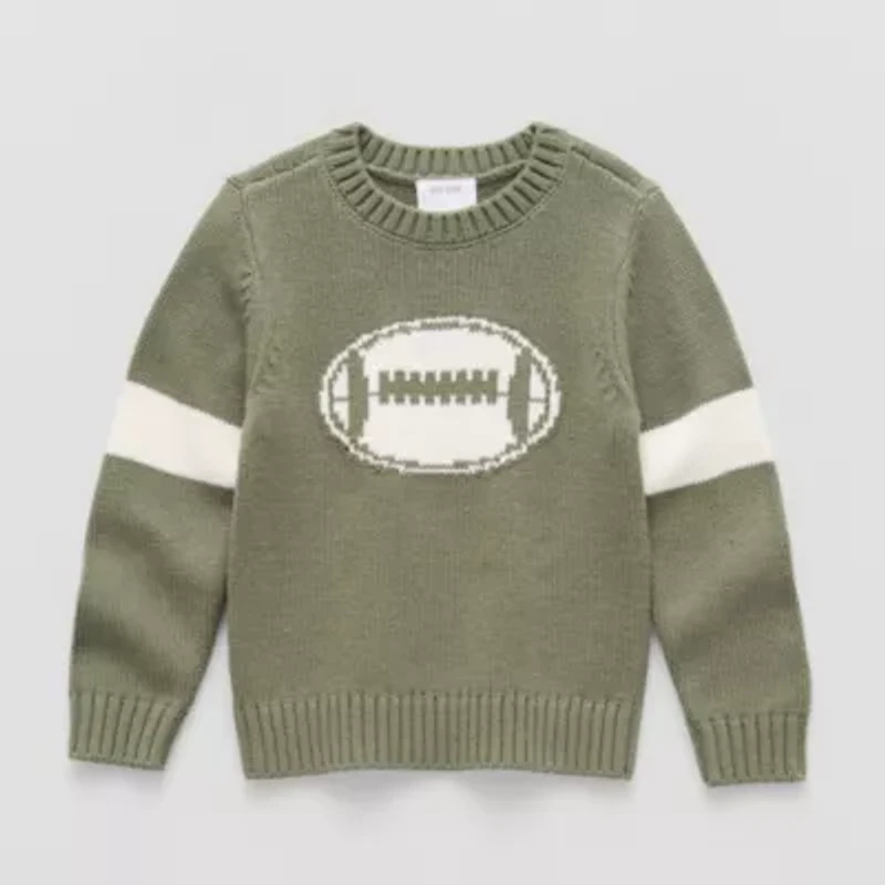 Okie Dokie Toddler & Little Boys Crew Neck Long Sleeve Pullover Sweater