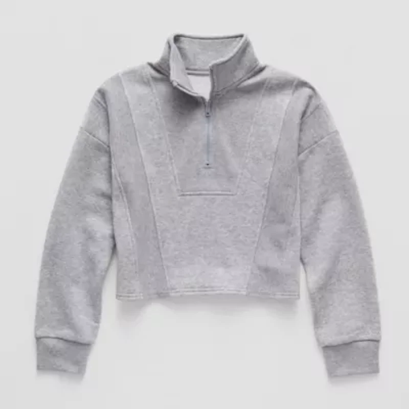 Xersion Fleece Little & Big Kid Girls Mock Neck Long Sleeve Active Quarter-Zip Pullover