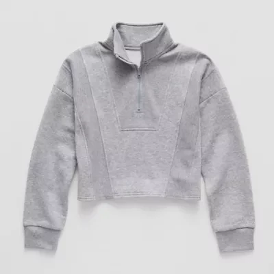 Xersion Fleece Little & Big Kid Girls Mock Neck Long Sleeve Active Quarter-Zip Pullover