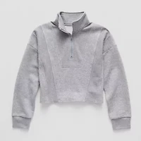 Xersion Fleece Little & Big Kid Girls Mock Neck Long Sleeve Active Quarter-Zip Pullover