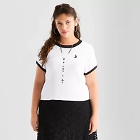 Joaquina for JCPenney Womens Crew Neck Short Sleeve Juniors Plus T-Shirt