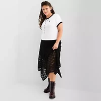 Joaquina for JCPenney Womens Crew Neck Short Sleeve Juniors Plus T-Shirt