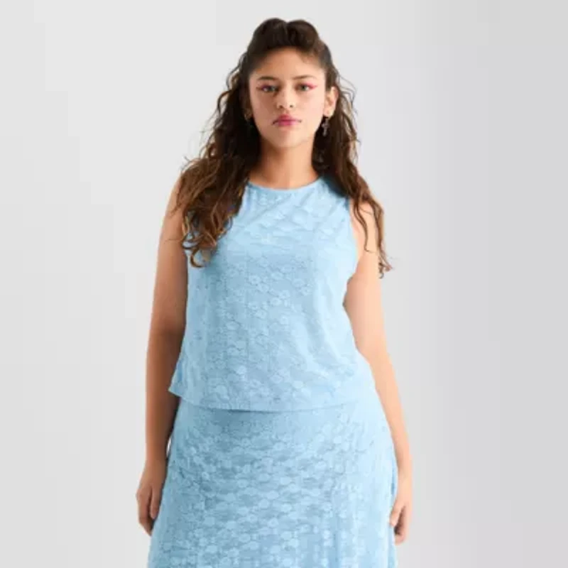 Joaquina for JCPenney Womens-Juniors Plus Boat Neck Tank Top
