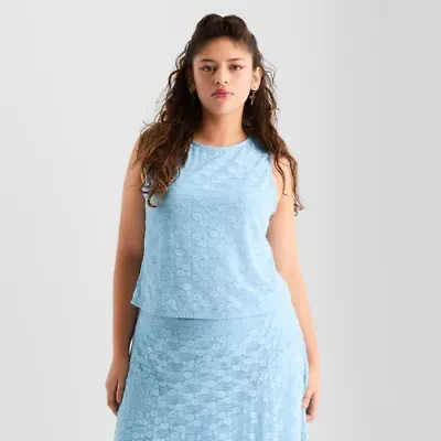 Joaquina for JCPenney Womens-Juniors Plus Boat Neck Tank Top