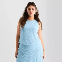 Joaquina for JCPenney Womens-Juniors Plus Boat Neck Tank Top