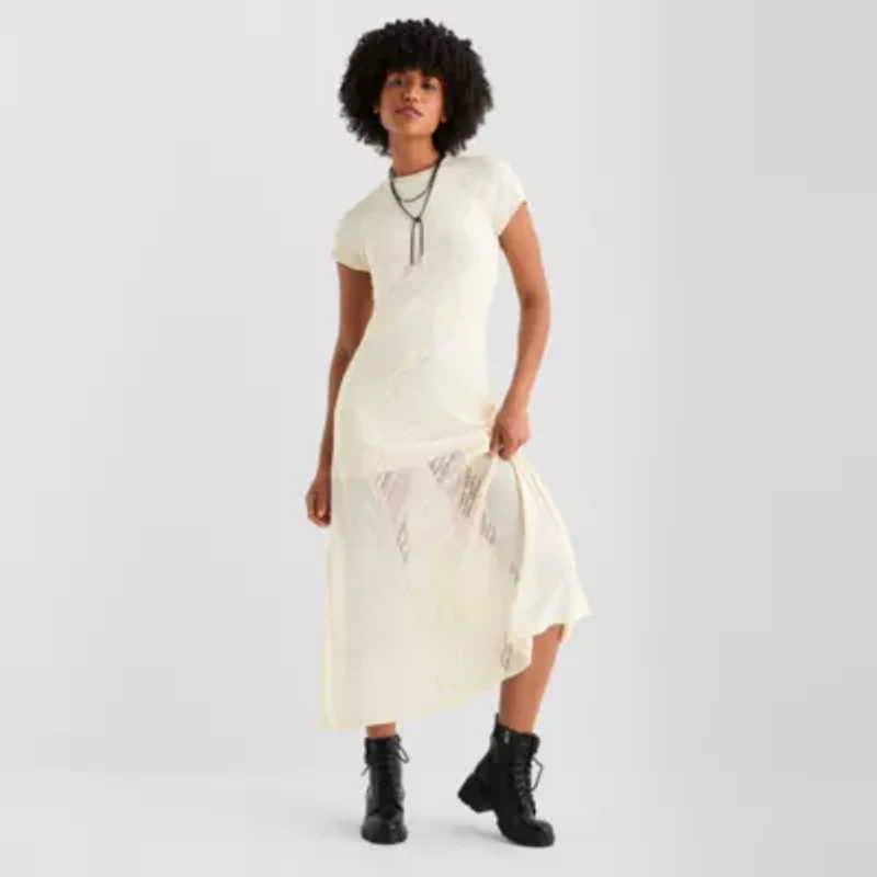 Joaquina for JCPenney Womens Juniors Short Sleeve Maxi Dress