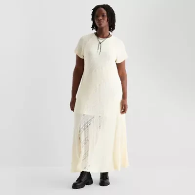 Joaquina for JCPenney Womens Juniors Plus Short Sleeve Maxi Dress