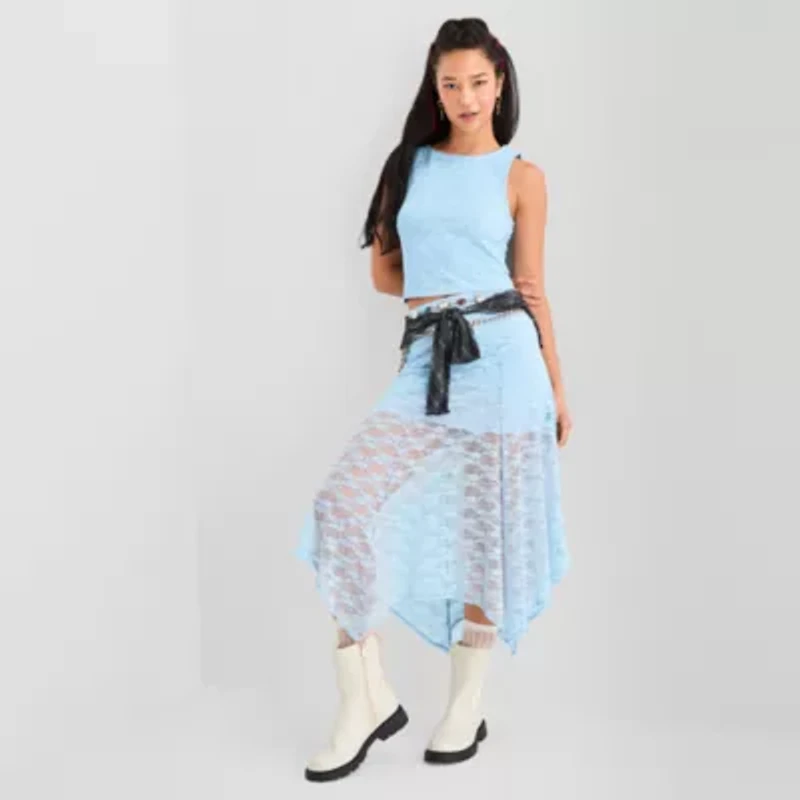 Joaquina for JCPenney Womens Low Rise Long Juniors Flared Skirt