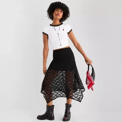 Joaquina for JCPenney Womens Juniors Low Rise Long Flared Skirt