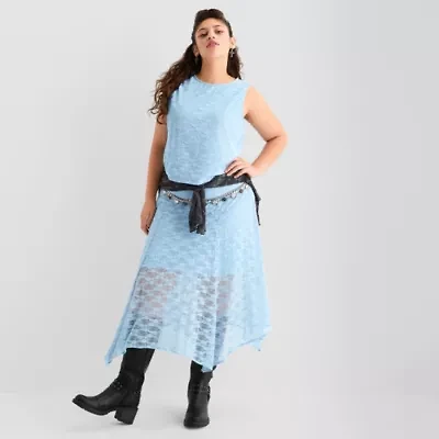 Joaquina for JCPenney Womens Low Rise Long Juniors Plus Flared Skirt