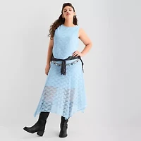 Joaquina for JCPenney Womens Low Rise Long Juniors Plus Flared Skirt