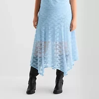Joaquina for JCPenney Womens Low Rise Long Juniors Plus Flared Skirt