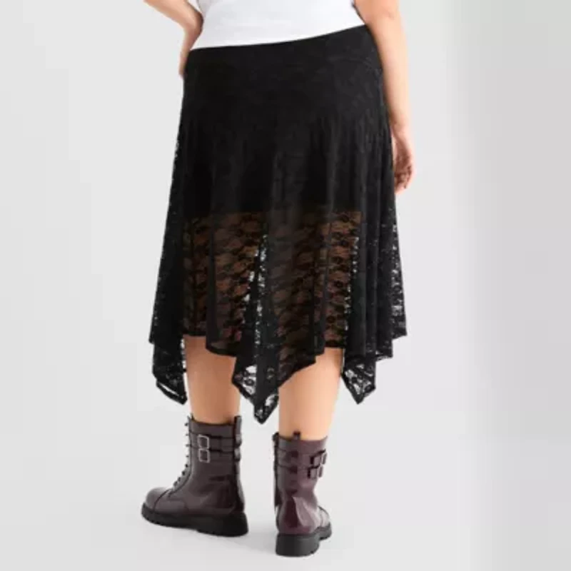 Joaquina for JCPenney Womens Juniors Plus Low Rise Long Flared Skirt