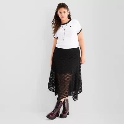 Joaquina for JCPenney Womens Juniors Plus Low Rise Long Flared Skirt