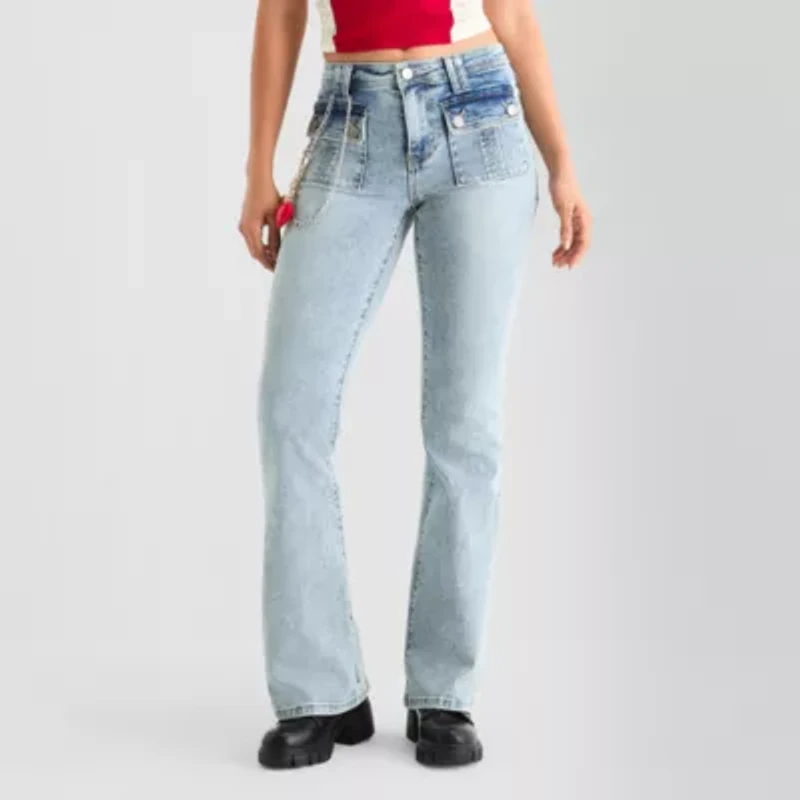 Joaquina for JCPenney Womens Juniors Low Rise Flare Leg Jean