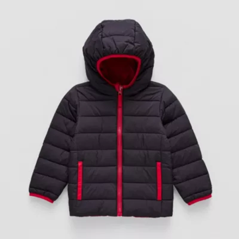 Okie Dokie Toddler Boys Water Resistant Midweight Reversible Puffer Jacket