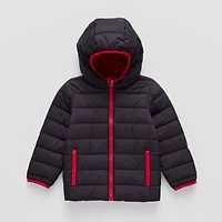 Okie Dokie Toddler Boys Water Resistant Midweight Reversible Puffer Jacket