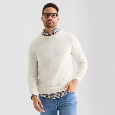 St. John's Bay Fine Gauge Mens Crew Neck Long Sleeve Pullover Sweater