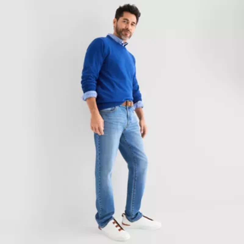 St. John's Bay Fine Gauge Mens Crew Neck Long Sleeve Pullover Sweater