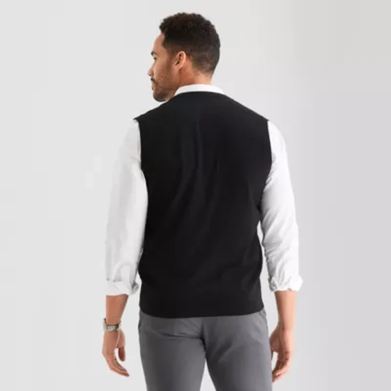 St. John's Bay Fine Gauge Mens V Neck Sweater Vest