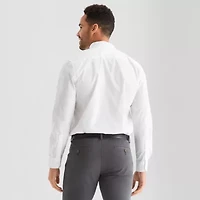St. John's Bay Poplin Mens Long Sleeve Fitted Slim Fit Button-Down Shirt