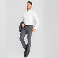 St. John's Bay Poplin Mens Long Sleeve Fitted Slim Fit Button-Down Shirt