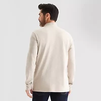 St. John's Bay Interlock Mens Long Sleeve Mock Neck Top