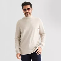 St. John's Bay Interlock Mens Long Sleeve Mock Neck Top