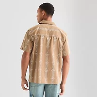 Arizona Mens Short Sleeve Fitted Button-Down Shirt