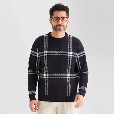 Stafford Mens Crew Neck Long Sleeve Pullover Sweater