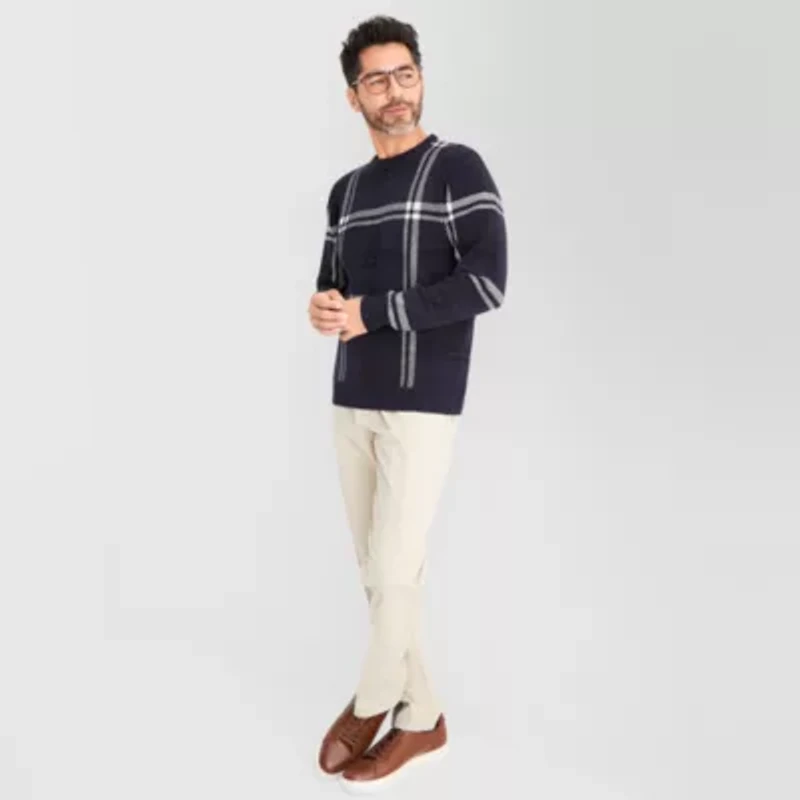 Stafford Mens Crew Neck Long Sleeve Pullover Sweater