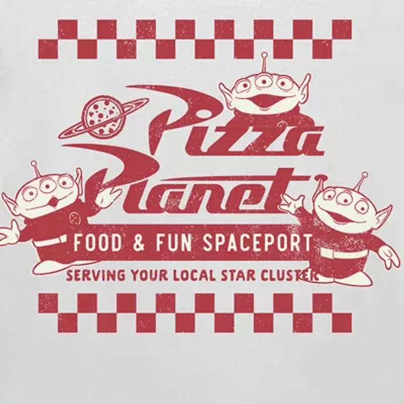 Pizza Planet Little & Big Kid Boys Crew Neck Short Sleeve Regular Fit Toy Story Graphic T-Shirt