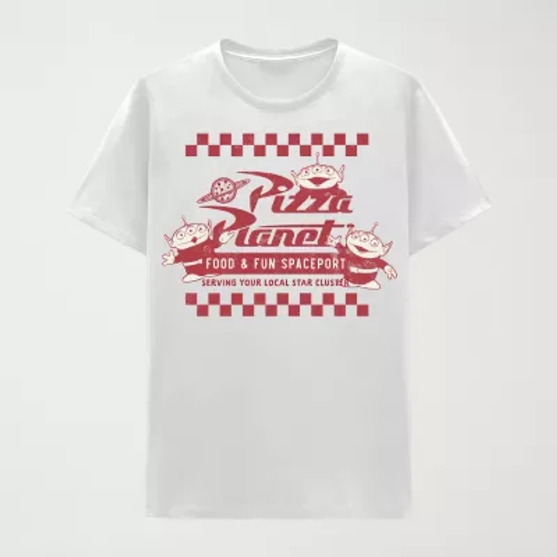 Pizza Planet Little & Big Kid Boys Crew Neck Short Sleeve Regular Fit Toy Story Graphic T-Shirt