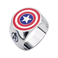 Marvel Captain America Shield Mens Stainless Steel Ring