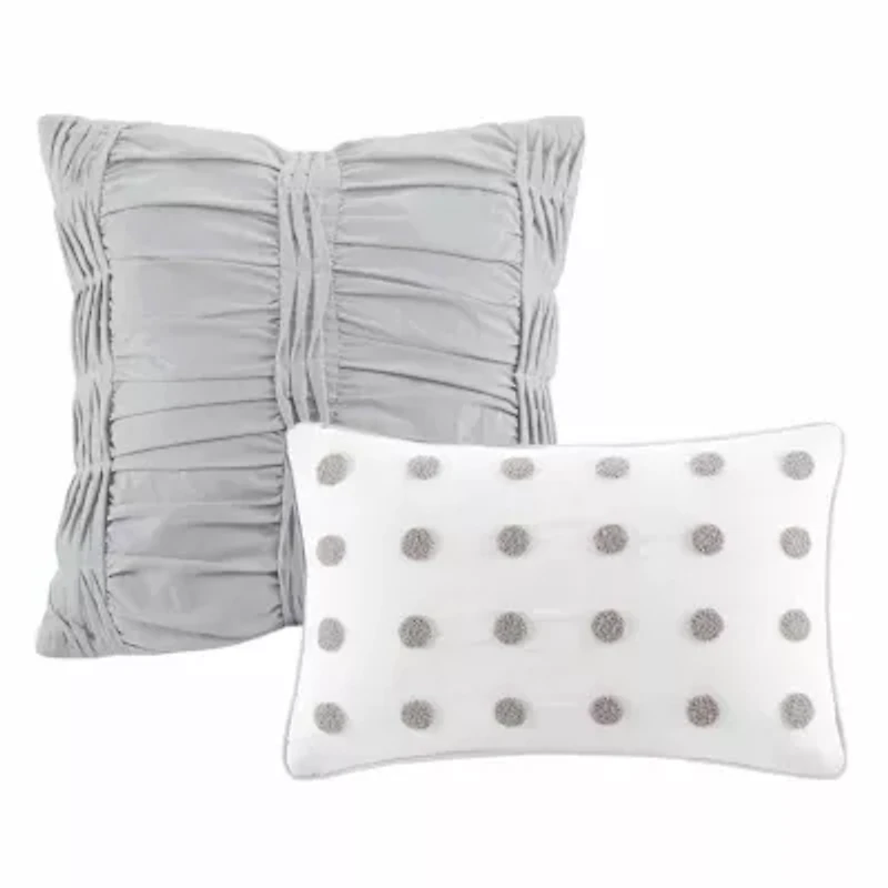 Intelligent Design Maize Cotton Jacquard Duvet Cover Set with Euro Shams and Throw Pillows
