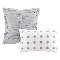 Intelligent Design Maize Cotton Jacquard Duvet Cover Set with Euro Shams and Throw Pillows