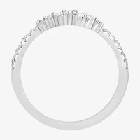 1/4 CT.T.W. Natural Diamond 10K or 14K White Gold Chevron Wedding Band