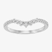 1/4 CT.T.W. Natural Diamond 10K or 14K White Gold Chevron Wedding Band