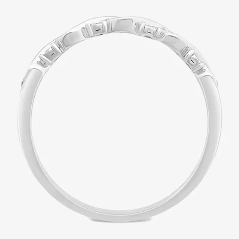 Womens Diamond Accent Natural White 10K Gold Anniversary Wedding Band