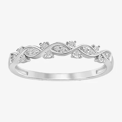 Womens Diamond Accent Natural White 10K Gold Anniversary Wedding Band