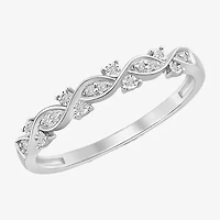 Womens Diamond Accent Natural White 10K Gold Anniversary Wedding Band